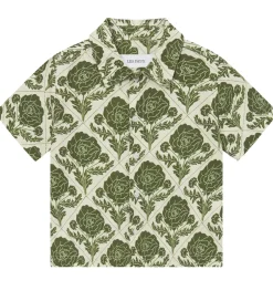 Skjorte - Lesley Flower Tile - Vintage Green/Ivory|Les Deux Sale