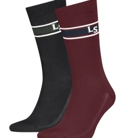 Strømper - 2-pak - Bordeaux/Sort|Levis Best