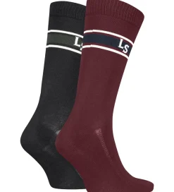 Strømper - 2-pak - Bordeaux/Sort|Levis Best