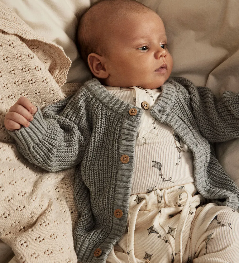 Cardigan - NbnEmlen - Strik - Limestone|Lil Atelier Sale