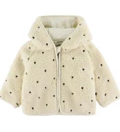 Lil' Atelier Fleecejakke - Loose - NbnNalo - Turtledove/Hearts E|Lil Atelier Clearance