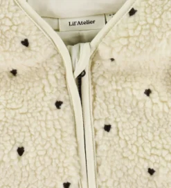 Lil' Atelier Fleecejakke - Loose - NbnNalo - Turtledove/Hearts E|Lil Atelier Clearance