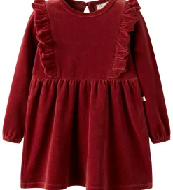Lil' Atelier Kjole - Velour - NmfSaga - Red Dahlia|Lil Atelier Sale