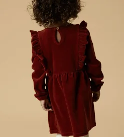 Lil' Atelier Kjole - Velour - NmfSaga - Red Dahlia|Lil Atelier Sale
