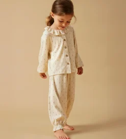 Lil' Atelier Nattøj - 2-delt - Rib - NmfGago - Turtledove/Floral|Lil Atelier