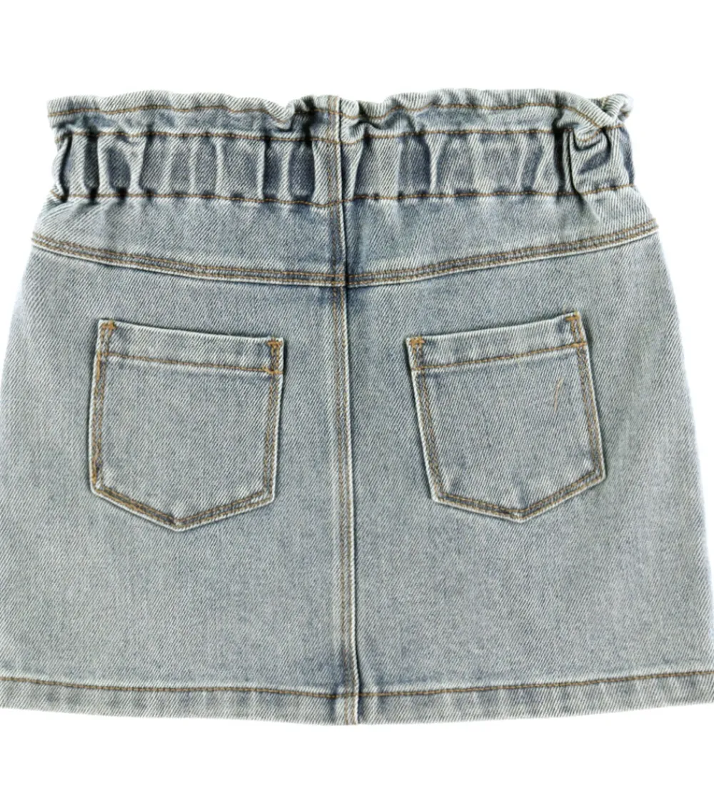 Nederdel - NmfDarlee - Medium Blue Denim/Flower Emb|Lil Atelier Best