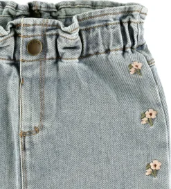 Nederdel - NmfDarlee - Medium Blue Denim/Flower Emb|Lil Atelier Best