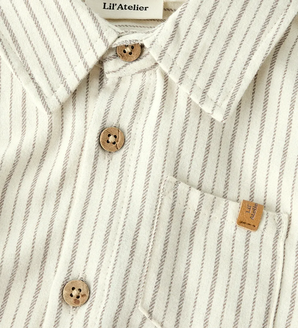 Skjorte - NmmFelixo - Turtledove/Sepia Tint|Lil Atelier Hot