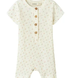 Lil' Atelier Sommerdragt - Rib - NbfHulla - Coconut Milk m. Blom|Lil Atelier Clearance