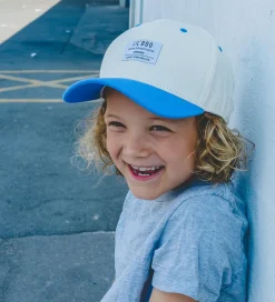 Kasket - Organic Block Snapback - Beige/Blue|Lil' Boo Copenhagen Best