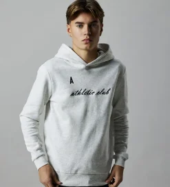 Hættetrøje - NlmNaclub - Lysegråmeleret m. Print|LMTD New