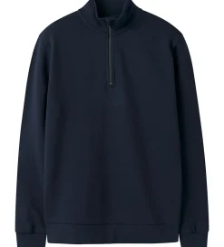 Sweatshirt - Noos - NlnNizu - Halv Lynlås - Navy Blazer|LMTD Online
