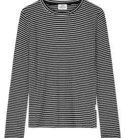 Bluse - Rib - Viskose - Talika - Black/Vanilla Ice|Mads Nørgaard