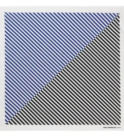 Tørklæde - 55x55cm - Bluing/Jet Black Stribet|Mads Nørgaard Discount