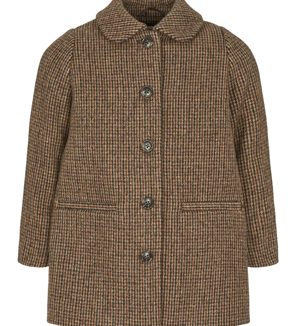 Frakke - Uld - Olive - Earthy Check|MarMar Sale