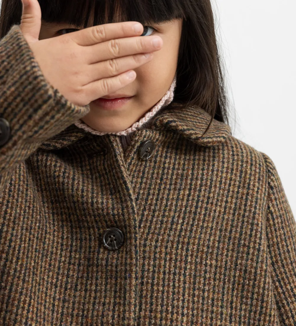 Frakke - Uld - Olive - Earthy Check|MarMar Sale