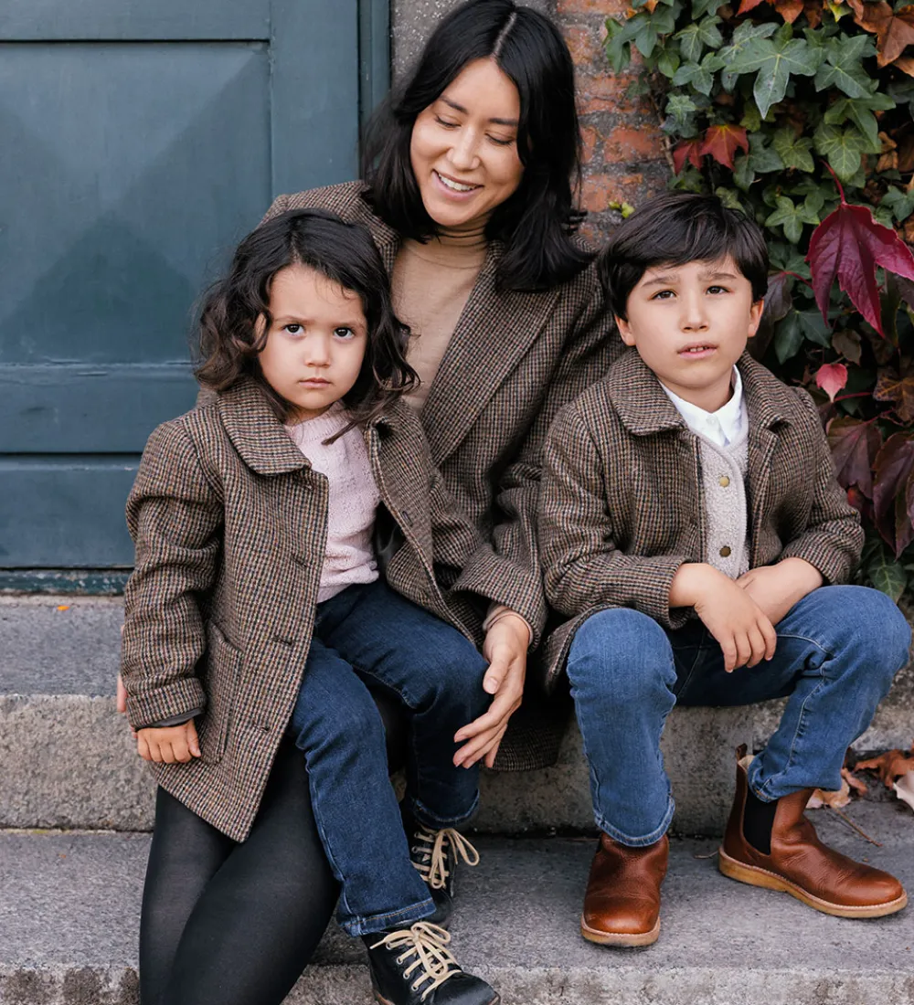 Frakke - Uld - Olive - Earthy Check|MarMar Sale