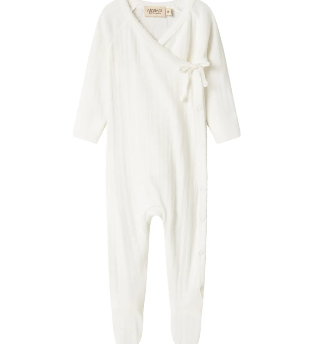 Heldragt m. Fødder - Rubetta - Rib - Gentle White|MarMar Outlet