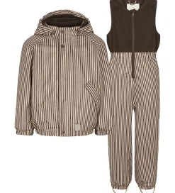Regntøj m Fleece - PU - Obo - Brown Stripe|MarMar New