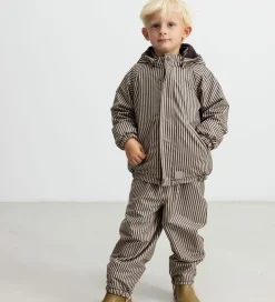 Regntøj m Fleece - PU - Obo - Brown Stripe|MarMar New