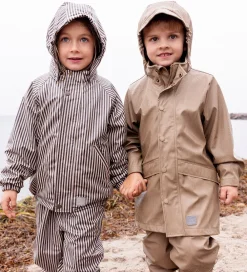Regntøj m. Seler - PU - Oddy - Brown Stripe|MarMar Discount
