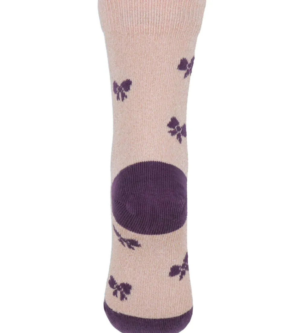 Strømper - Glimmer - Crystal Pink m. Sløjfer|Melton Outlet