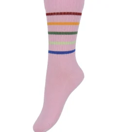 Strømper - Pink Nectar m. Striber|Melton Discount