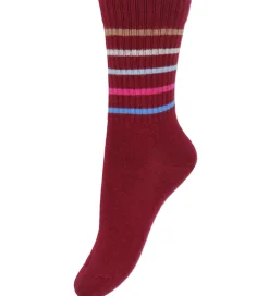 Strømper - Sundried Tomato m. Striber|Melton Discount