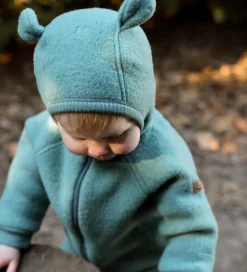 Elefanthue - Uld - 1-lags - Balsam Green m. Ører|Mikk-Line Clearance