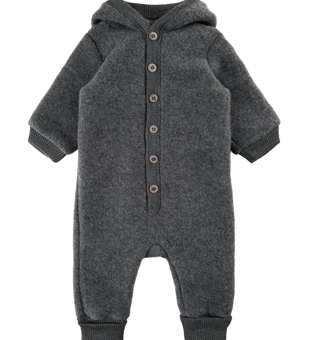 Køredragt m. Hætte - Uld - Anthracite Melange|Mikk-Line New