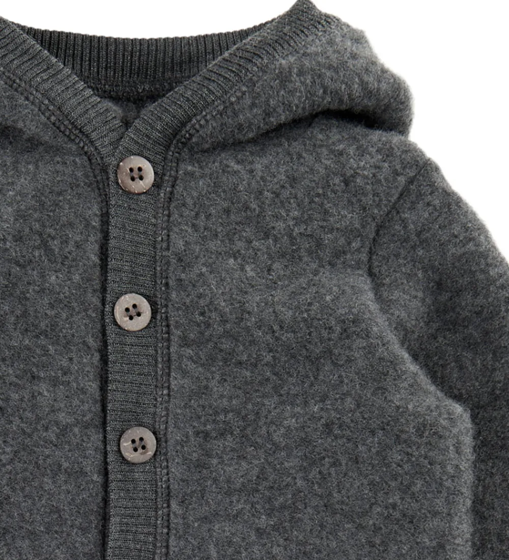 Køredragt m. Hætte - Uld - Anthracite Melange|Mikk-Line New