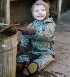 Regndragt m. Fleece - PU - Iceberg Green m. Print|Mikk-Line Best