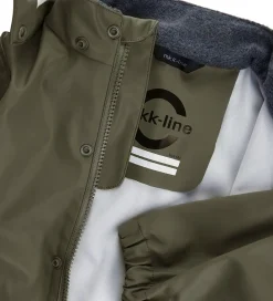 Regntøj m. Seler - PU - Recycled - Dusty Olive|Mikk-Line Clearance