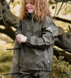 Regntøj m. Seler - PU - Recycled - Dusty Olive|Mikk-Line Clearance