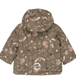 Vinterjakke - Recycled - Burnt Olive m. Print|Mikk-Line Online