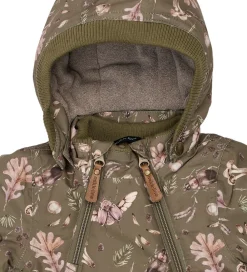 Vinterjakke - Recycled - Burnt Olive m. Print|Mikk-Line Online