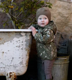 Vinterjakke - Recycled - Burnt Olive m. Print|Mikk-Line Online