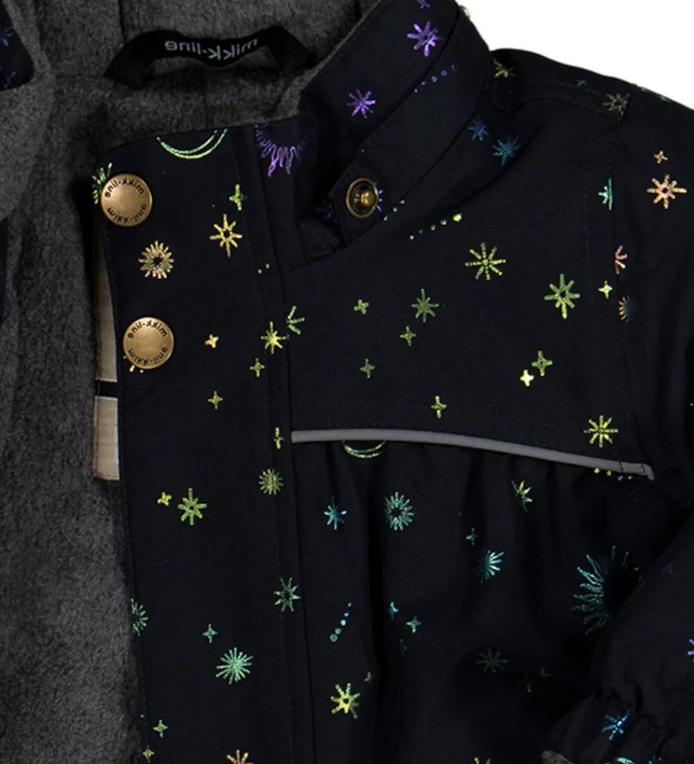 Vinterjakke - Recycled - Dark Navy m. Print|Mikk-Line Sale