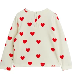 Bluse - Velour - Hearts - Hvid|Mini Rodini