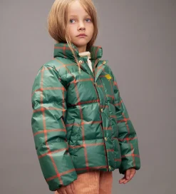Dynejakke - Plaid - Grøn/Rødternet|Mini Rodini Outlet