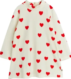 Kjole - Velour - Hearts - Hvid|Mini Rodini Hot