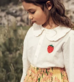 Skjorte - Strawberry Schiffli - Hvid|Mini Rodini Hot