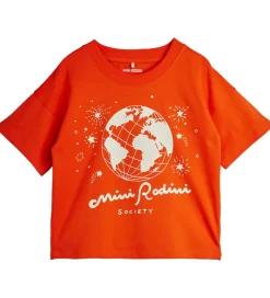 T-shirt - Society - Rød|Mini Rodini Online