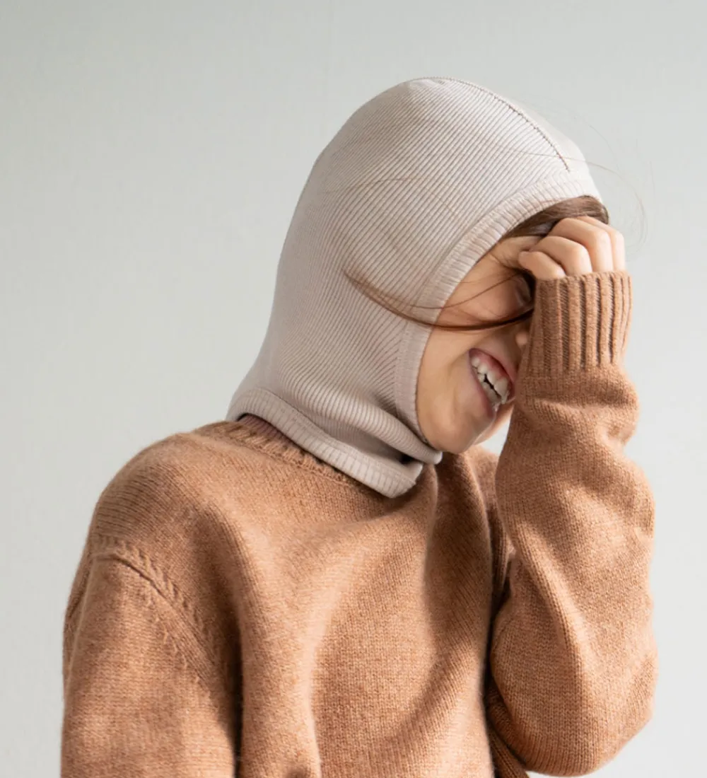 Elefanthue - 1-lags - Rib - Uld - Alephant - Beige|Minimalisma