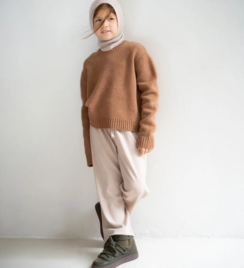 Elefanthue - 1-lags - Rib - Uld - Alephant - Beige|Minimalisma