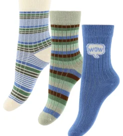 Strømper - Bambus - 3-pak - Blue Mix|MiniPop Hot