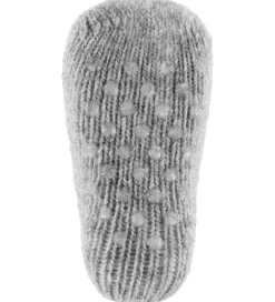 Strømper - Uld - Rib - Skridsikre - Light Grey Melange|MiniPop Discount