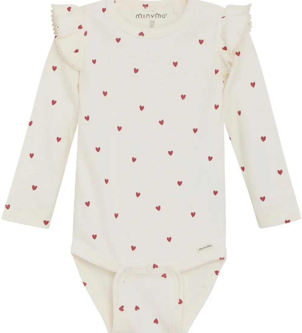 Body l/æ - Rib - Eggnog m. Hjerter|Minymo Discount