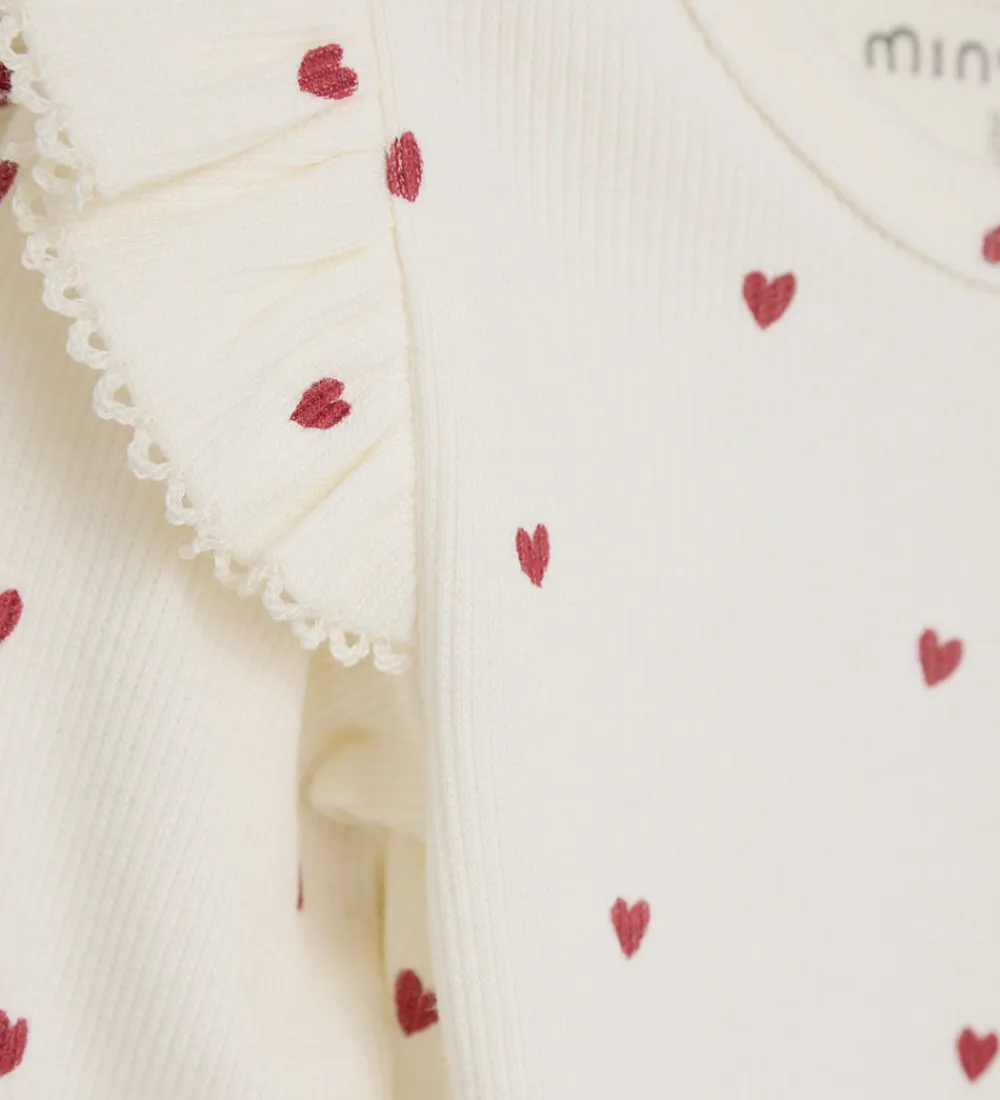 Body l/æ - Rib - Eggnog m. Hjerter|Minymo Discount