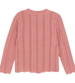 Cardigan - Strik - Rosette m. Hulmønster|Minymo Hot